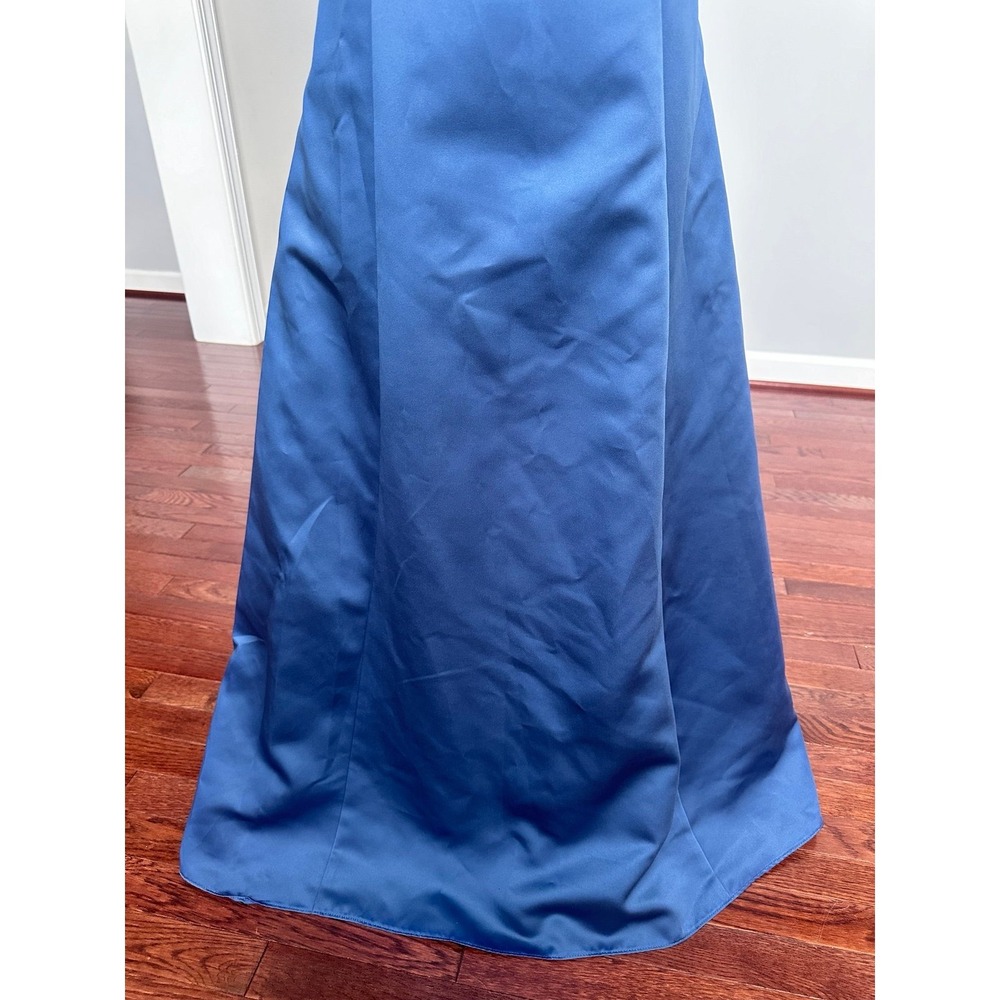 Vintage 2000s Michelangelo Davids Bridal Blue Simple Princess Formal Gown Dress - Picture 7 of 9